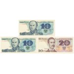 Zestaw 10 i 20 zł 1982 - L, M, A - zestaw (3szt)