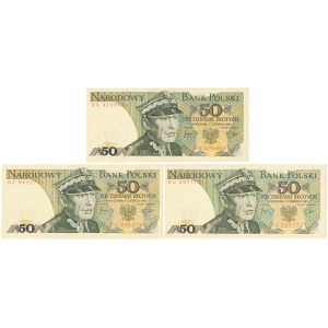 50 zł 1982 - DB, DC, DU - zestaw (3szt)