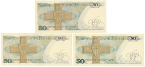 50 zł 1982 - DB, DC, DU - zestaw (3szt)