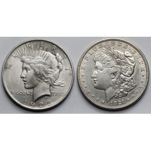 USA, Dollar 1921-D i 1923 - zestaw (2szt)