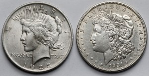 USA, Dollar 1921-D i 1923 - zestaw (2szt)