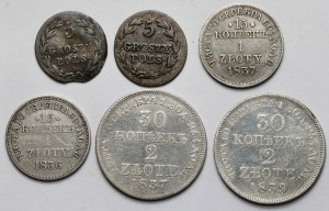 5 groszy - 2 złote 1819-1839 - zestaw (6szt)