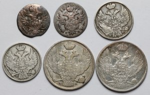 5 groszy - 2 złote 1819-1839 - zestaw (6szt)
