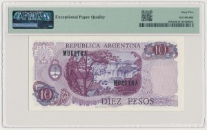 Argentina, 10 Pesos ND (1970-73) Specimen 2169 MUESTRA 00.000.000 A