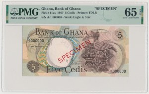Ghana, SPECIMEN 5 Cedis 1967