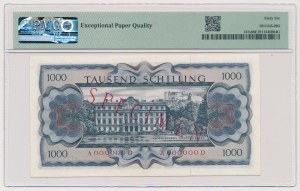Austria, 1000 Schilling 1966 (ND 1970) SPECIMEN