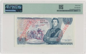 Great Britain, SPECIMEN 5 Pounds ND (1971-72)