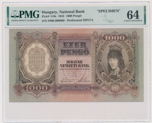 Hungary, 1000 Pengö 1943 SPECIMEN