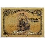 Hiszpania, Front Color Trial Specimen 50 Pesetas ND (1906)