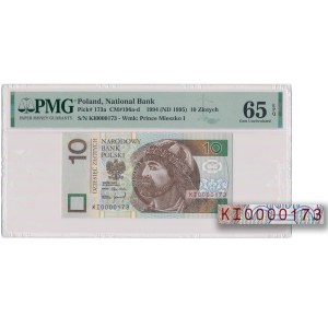 10 zł 1994 - KI - 0000173 - niski numer trzycyfrowy