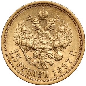 Russie, Nicolas II, 15 roubles 1897 AG, Saint-Pétersbourg