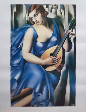 Tamara Łempicka (1898-1980), Donna in blue, 1994