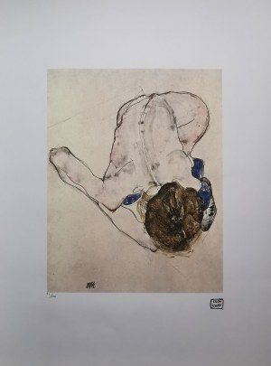 Egon Schiele (1890-1918), Akt w niebieskich pończochach