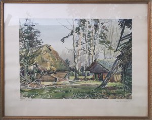 Piotr Drobiecki (1930-2003), Stare stodoły, 1974