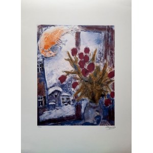 Marc Chagall (1887-1985), Kwiaty w oknie