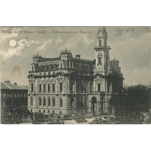 Nowy Sącz - Ratusz i Rynek, 1906