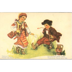 Typy Polskie - A Hucul and a Hucul woman dance, ca. 1915