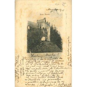 Nowy Sącz - Ruiny zamku, kartka tłoczona, ok. 1900