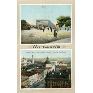 Warszawa - Most, Ogólny widok Warszawy, 1916