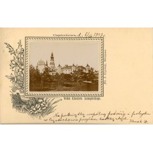 Częstochowa - Klasztor Jasnogórski, naklejony albumin, 1903