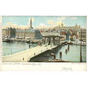 Szczecin - Holzbrücke, um 1900