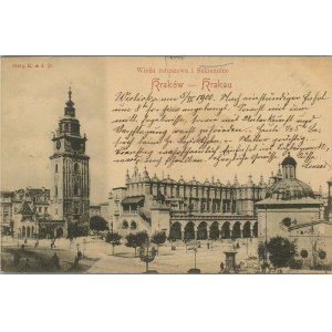 Krakov - Radniční věž a Sukiennice, 1900