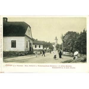 Ustroń - Catholic church, street, 1902