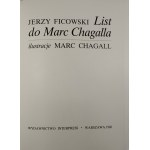 Ficowski Jerzy - List do Marc Chagalla. Ilustracje Marc Chagall. Warszawa 1988 Wyd. Interpress.