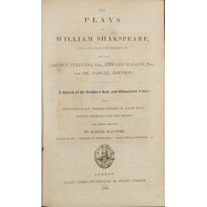 Shakspeare William - The Plays of ... London 1839 James Webb Southgate.