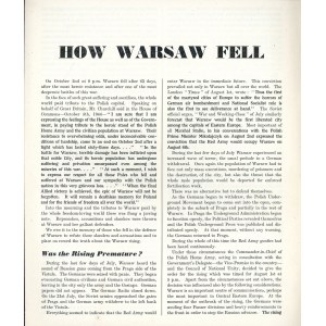 How Warsaw fell. London [1944] Published by Liberty Publications.