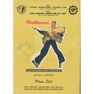 Poznań - Baltona. Shipchandlers Export-Import. Price List. 1973.