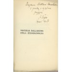 Papée Stefan - Misterja balladowe Emila Zegadłowicza. Poznań 1927 Druk. Poznańśka Tow. Akc. Dedykacja autora.