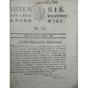 Dziennik Departamentowy Krakowski. 1813-1814. Nr 54-104.