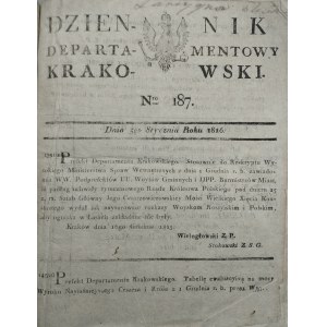 Dziennik Departamentowy Krakowski. 1816. Nr 187-225.