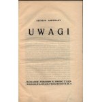 Askenazy Szymon- Uwagi [ładny egzemplarz][Warszawa 1924]