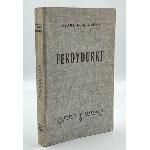 Gombrowicz Witold -Ferdydurke [Instytut Literacki Paris 1969].