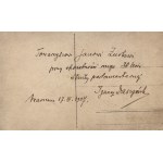 Daszyński Ignacy - Fotografie mit Widmung und Autogramm [Warschau 1927].