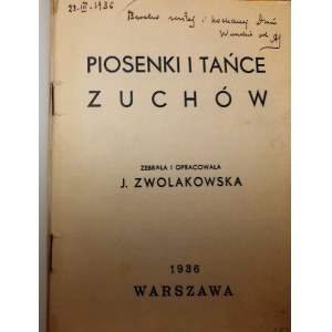 Jadwiga Zwolakowska, Książka Piosenki i tańce zuchów, 1936 r.
