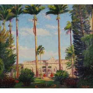 Frederick BECKER (1888-?), A palace in the shadow of palm trees