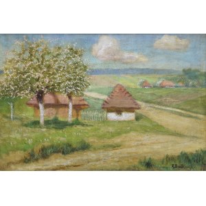 Roman BRATKOWSKI (1869-1954), Landscape with blossoming apple trees