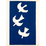 Georges Braque (1882-1963), Three birds on a blue background (Carnets intimes)