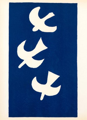 Georges Braque (1882-1963), Trzy ptaki na niebieskim tle (Carnets intimes)