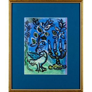 Marc Chagall (1887-1985), Świecznik, z cyklu: Okna Jeruzalem