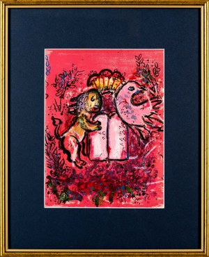 Marc Chagall (1887-1985), Lew z tablicami prawa, z cyklu: Okna Jeruzalem