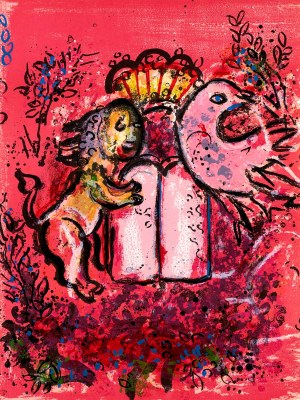 Marc Chagall (1887-1985), Lew z tablicami prawa, z cyklu: Okna Jeruzalem