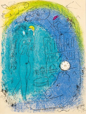 Marc Chagall (1887-1985), Matka z dzieckiem przed Notre-Dame, z cyklu: Wizja Paryża - praca dwustronna