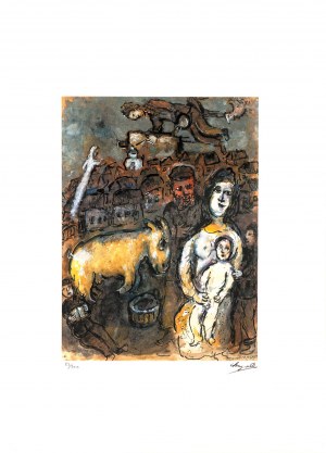 Marc Chagall (1887-1985), Rodzina na tle miasteczka