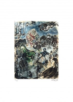 Marc Chagall (1887-1985), Kompozycja z zielonym koniem, 1980