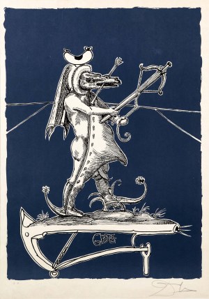 Salvador Dalí (1904-1989), Kompozycja, z barwnego cyklu: Zabawne sny Pantagruela