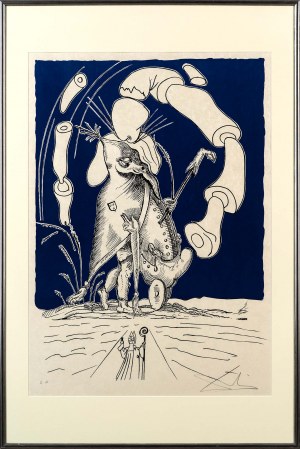 Salvador Dalí (1904-1989), Kompozycja z biskupem, z barwnego cyklu: Zabawne sny Pantagruela